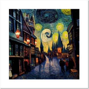 Starry Night in Diagon Alley Posters and Art